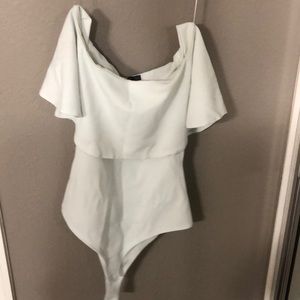 Boohoo Tops - White off shoulder body suit Boohoo Tops - White off shoulder body suit
